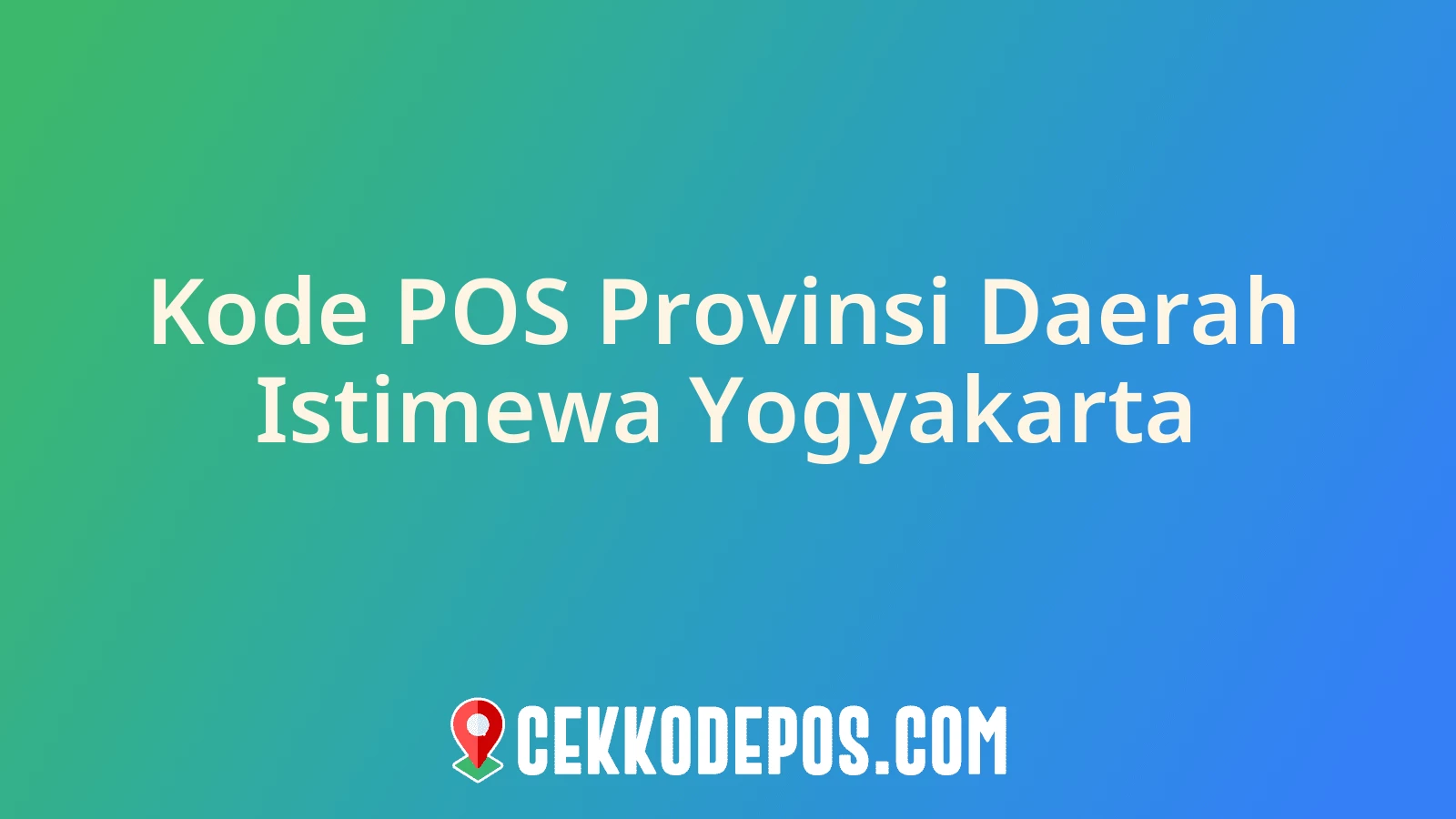 Gambar Kode Pos Provinsi Daerah Istimewa Yogyakarta di Indonesia