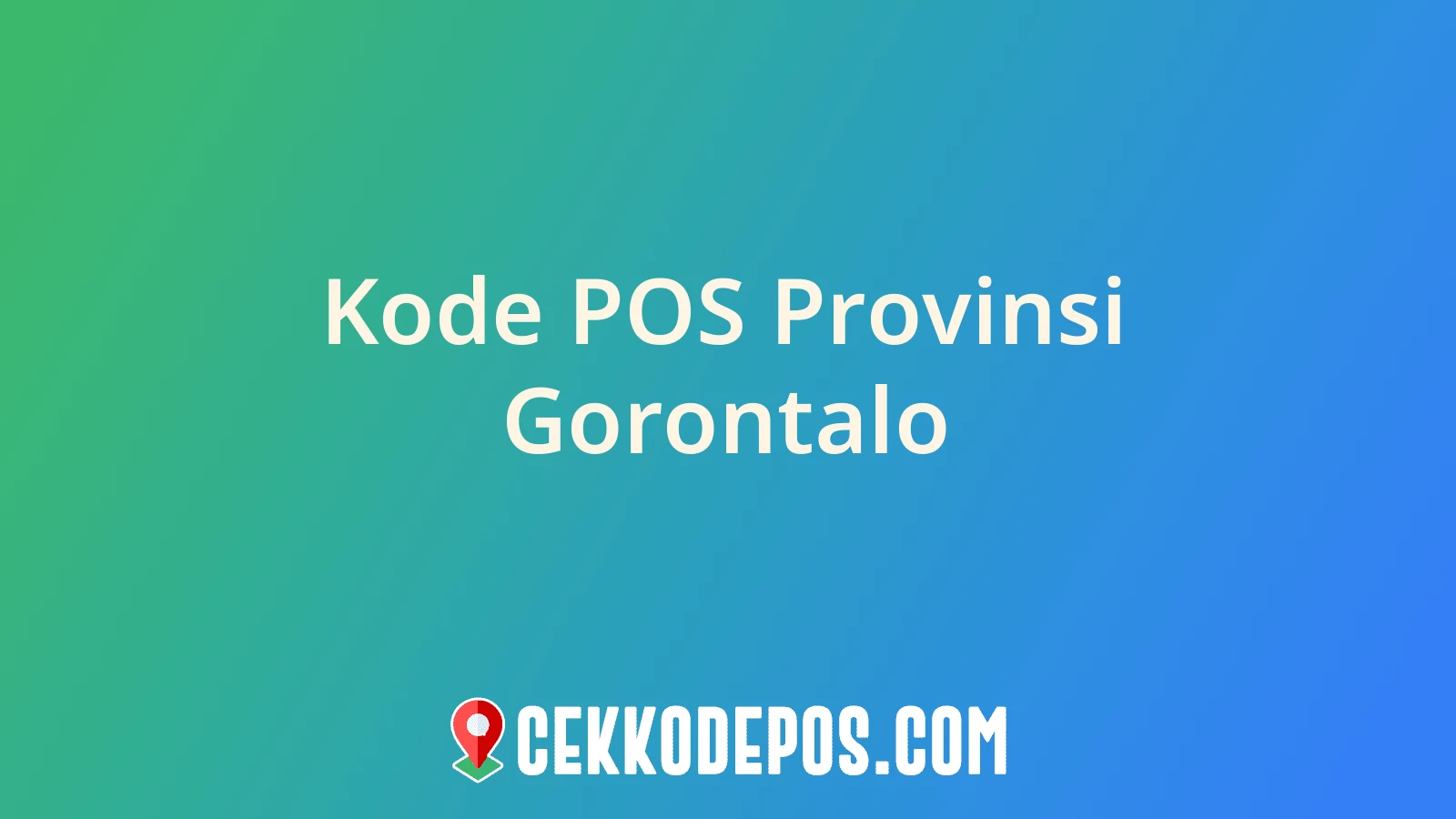 Gambar Kode Pos Provinsi Gorontalo di Indonesia