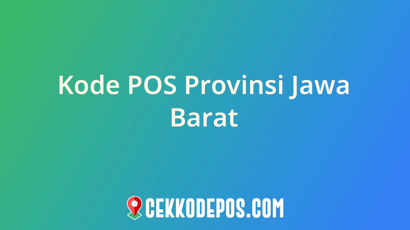 Gambar Kode Pos Provinsi Jawa Barat di Indonesia